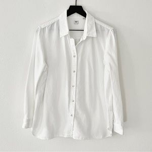 Uniqlo Cotton Button Down Shirt in White XL